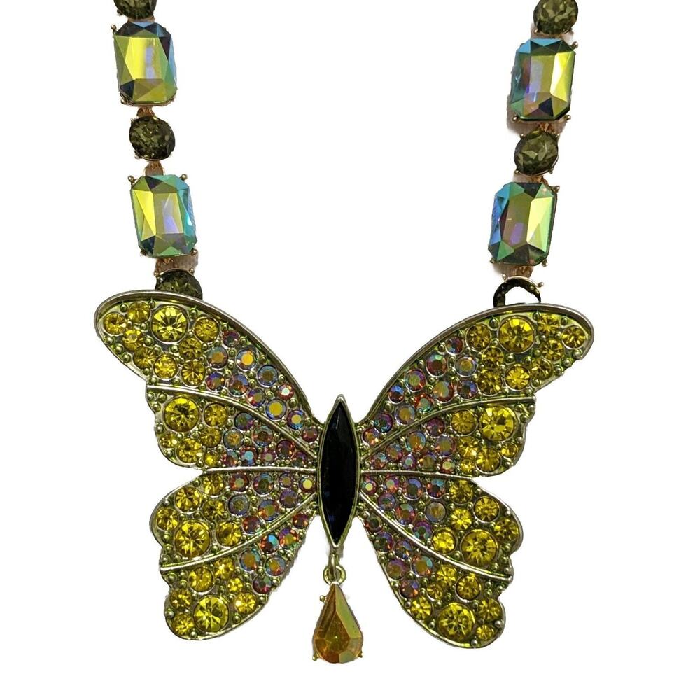 Betsey Johnson Yellow Butterfly Necklace
